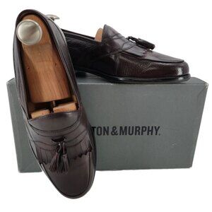 Johnston & Murphy Mens Size 9.5 Wide Brown Deerskin Leather Dress Shoes Loafers